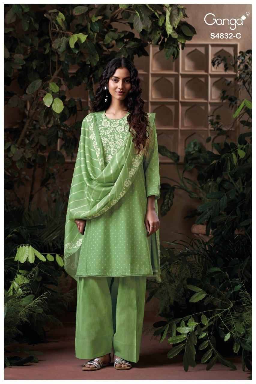 HAVYA 4832 Series By Ganga Fashion Beautiful Festive Suits Stylish Colorful Fancy Casual Wear & Ethnic Wear PREMIUM COTTON Dresses At Wholesale Price